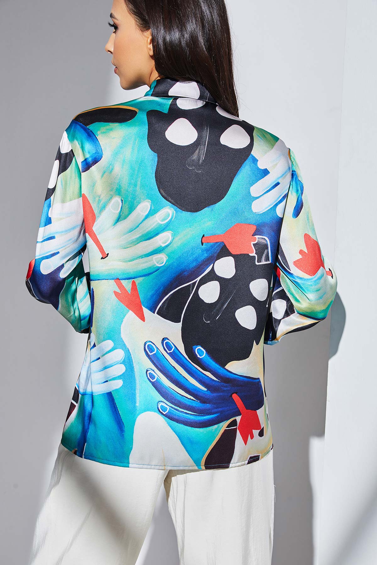 Chemise femme en soie manches longues"La mère et l'enfant"
