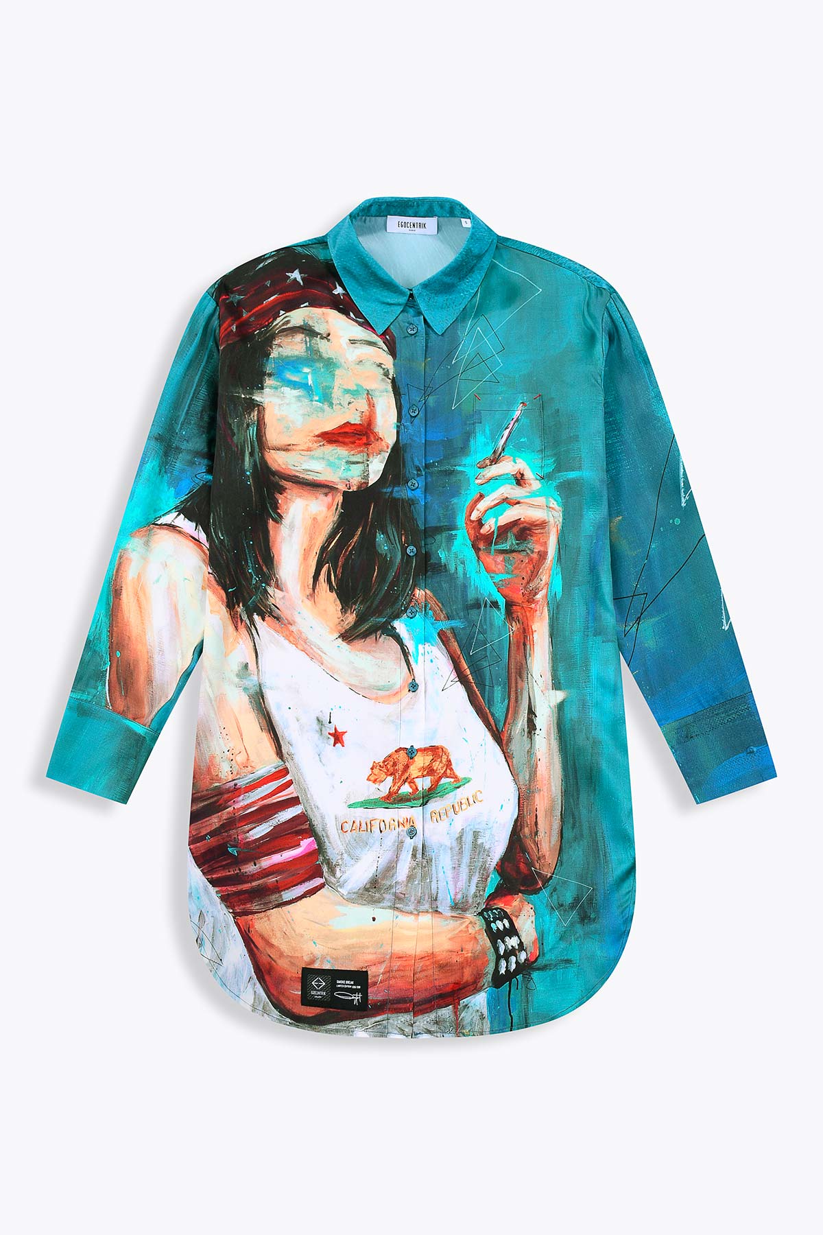 Chemise femme en soie "Smoke Break"