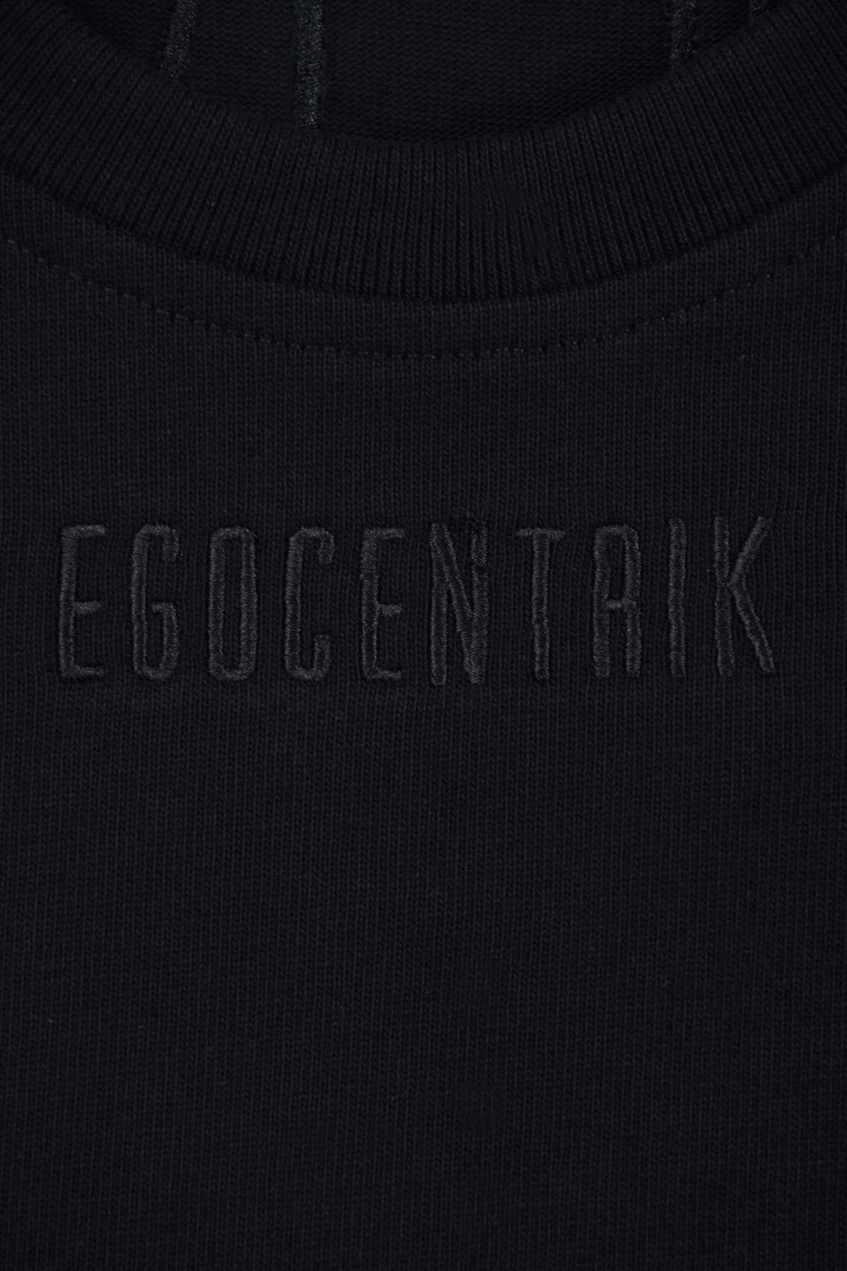 EGO BLACK CROP TOP LONG SLEEVES
