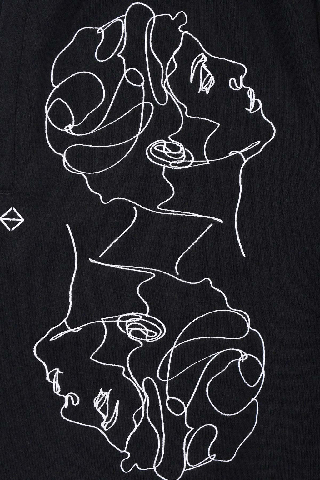 Short noir avec broderie "Twins"