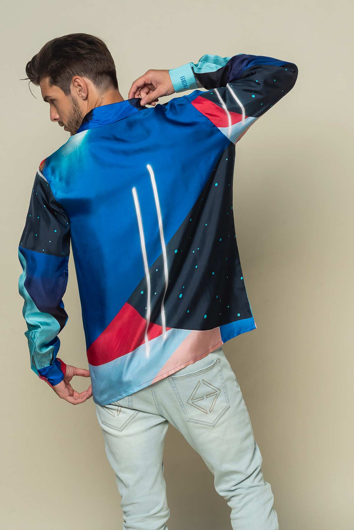 Chemise soie Homme manches longues "Metasensitive"