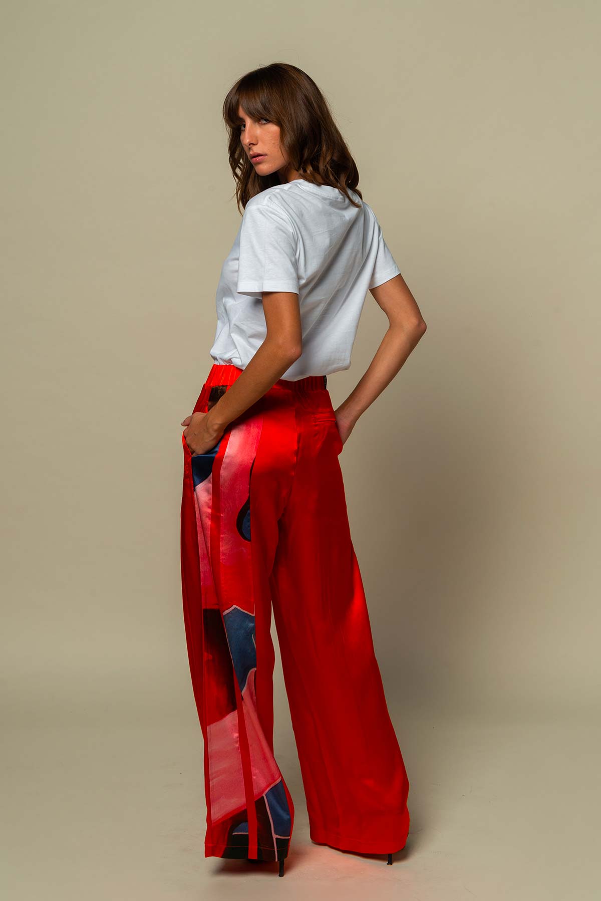 Pantalon femme fluide en soie "A fleur de peau"