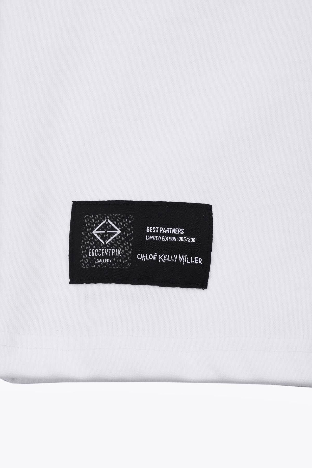 T-shirt blanc Oversized avec patch soie