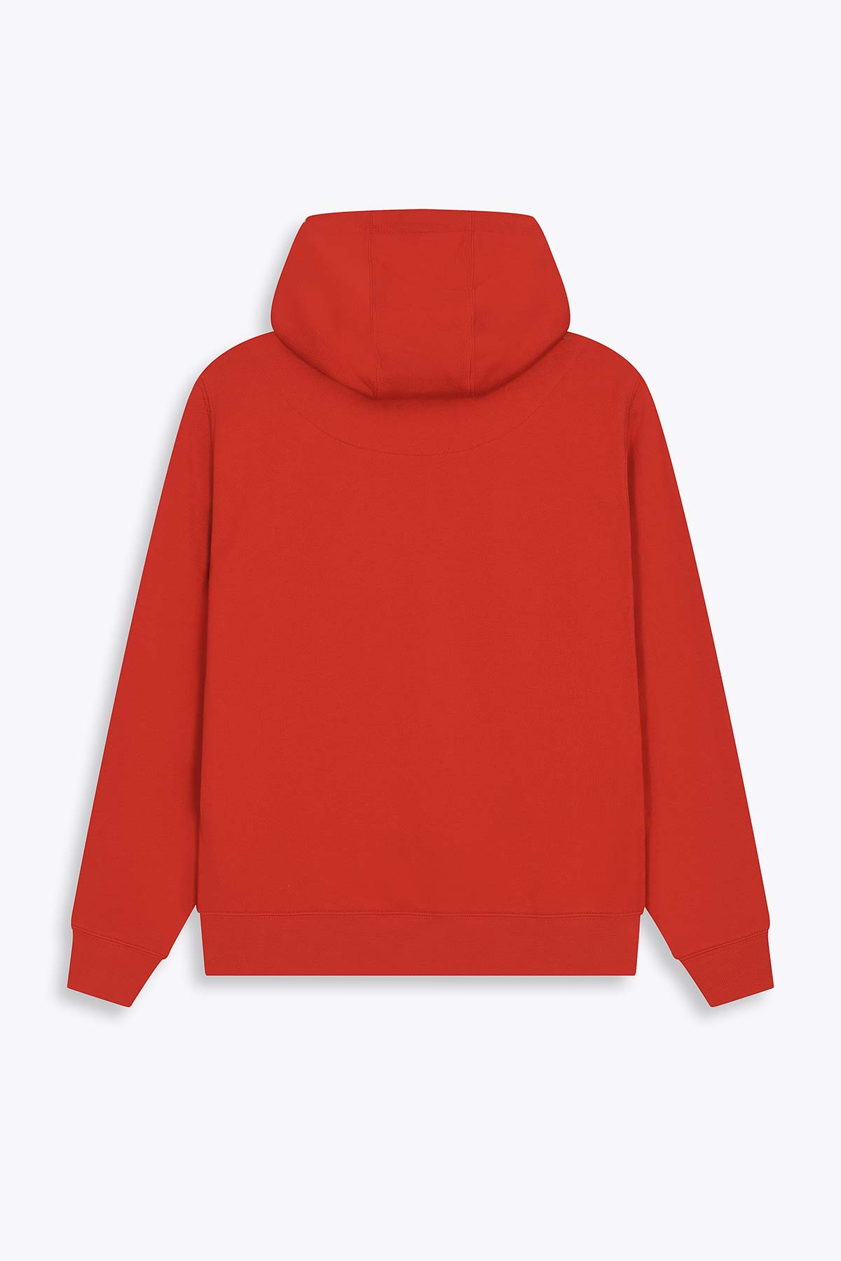 Hoodie rouge avec patch soie "A fleur de peau"
