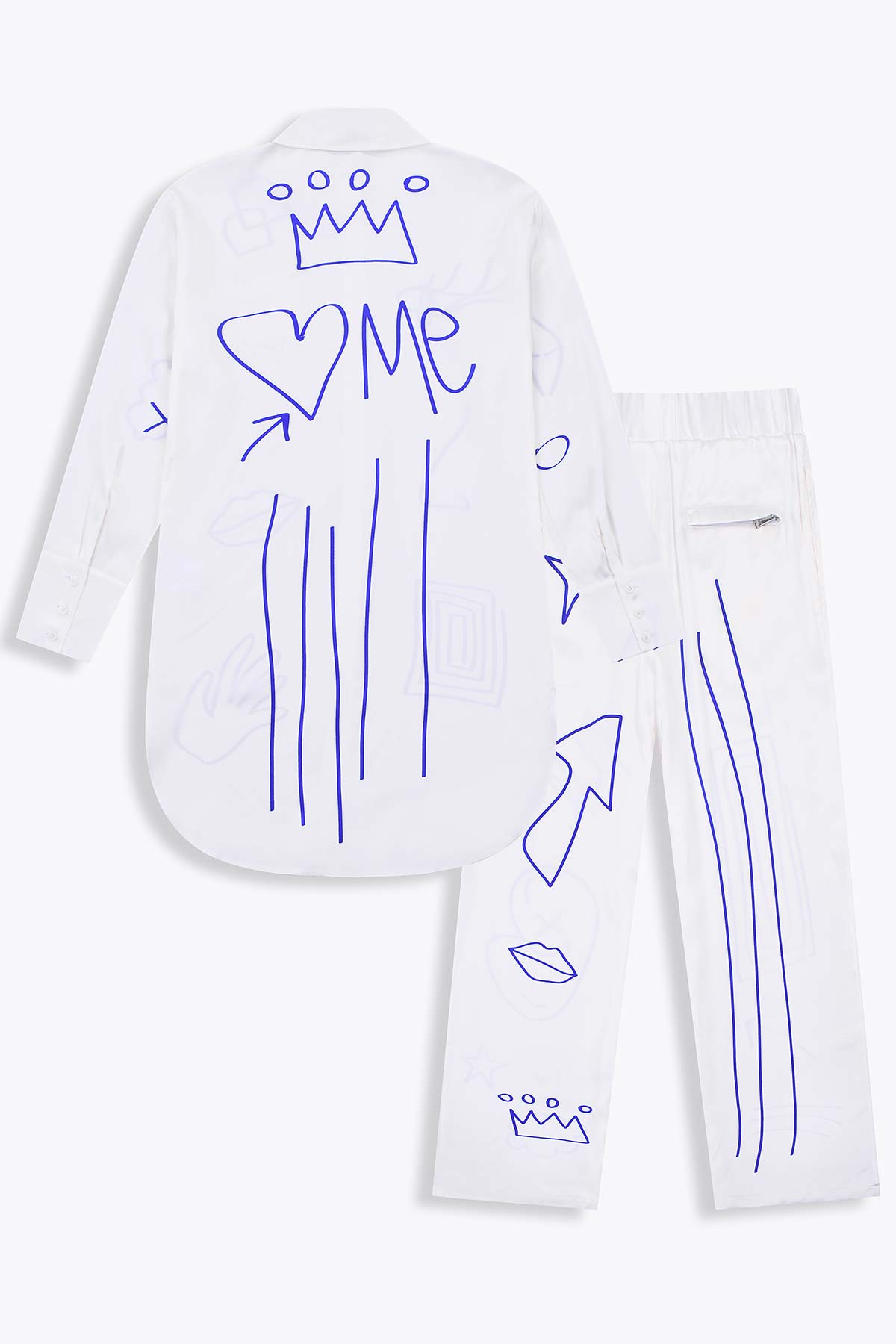 Chemise femme blanche en soie "Destructured"
