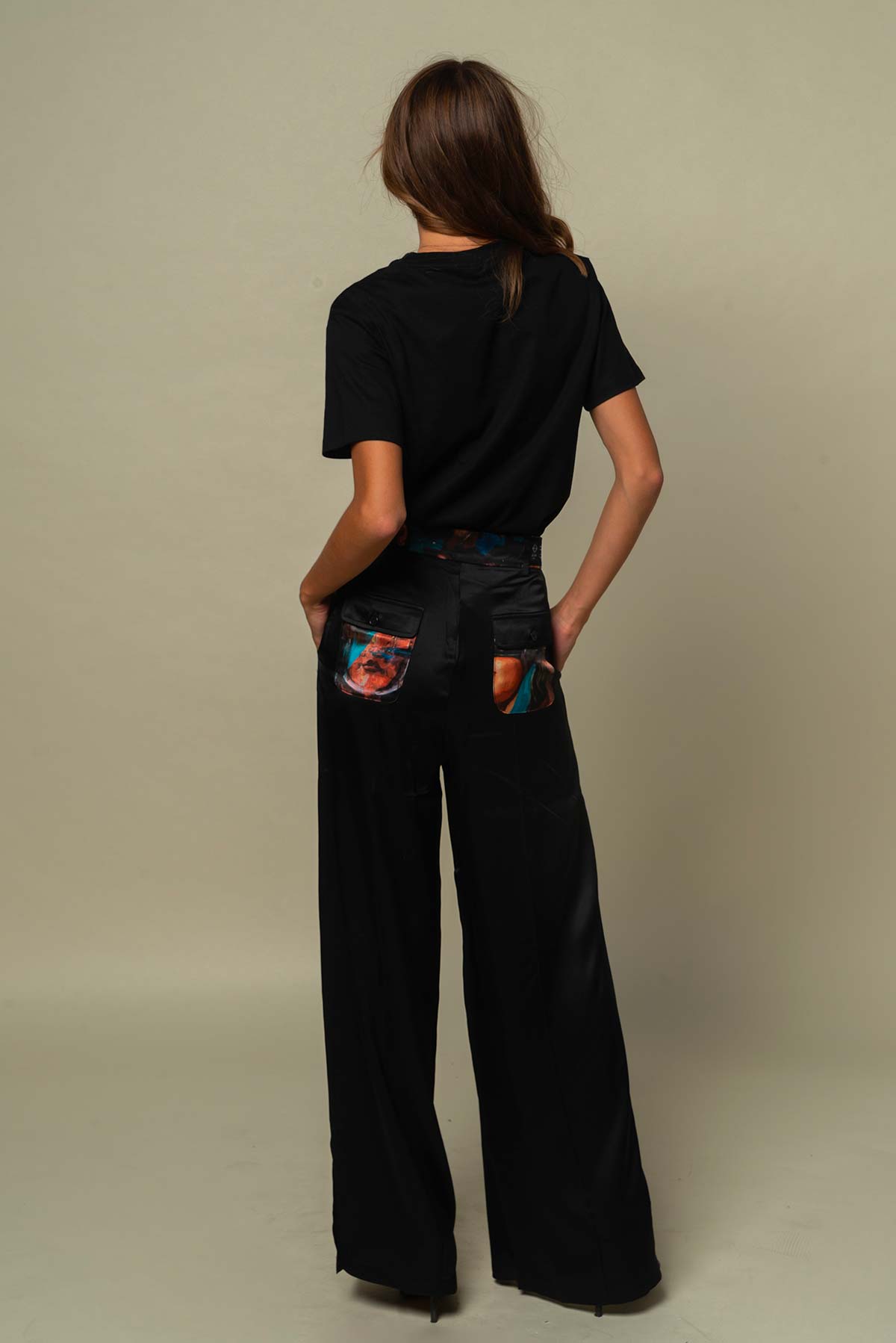 Pantalon femme fluide en soie "California Bunch"