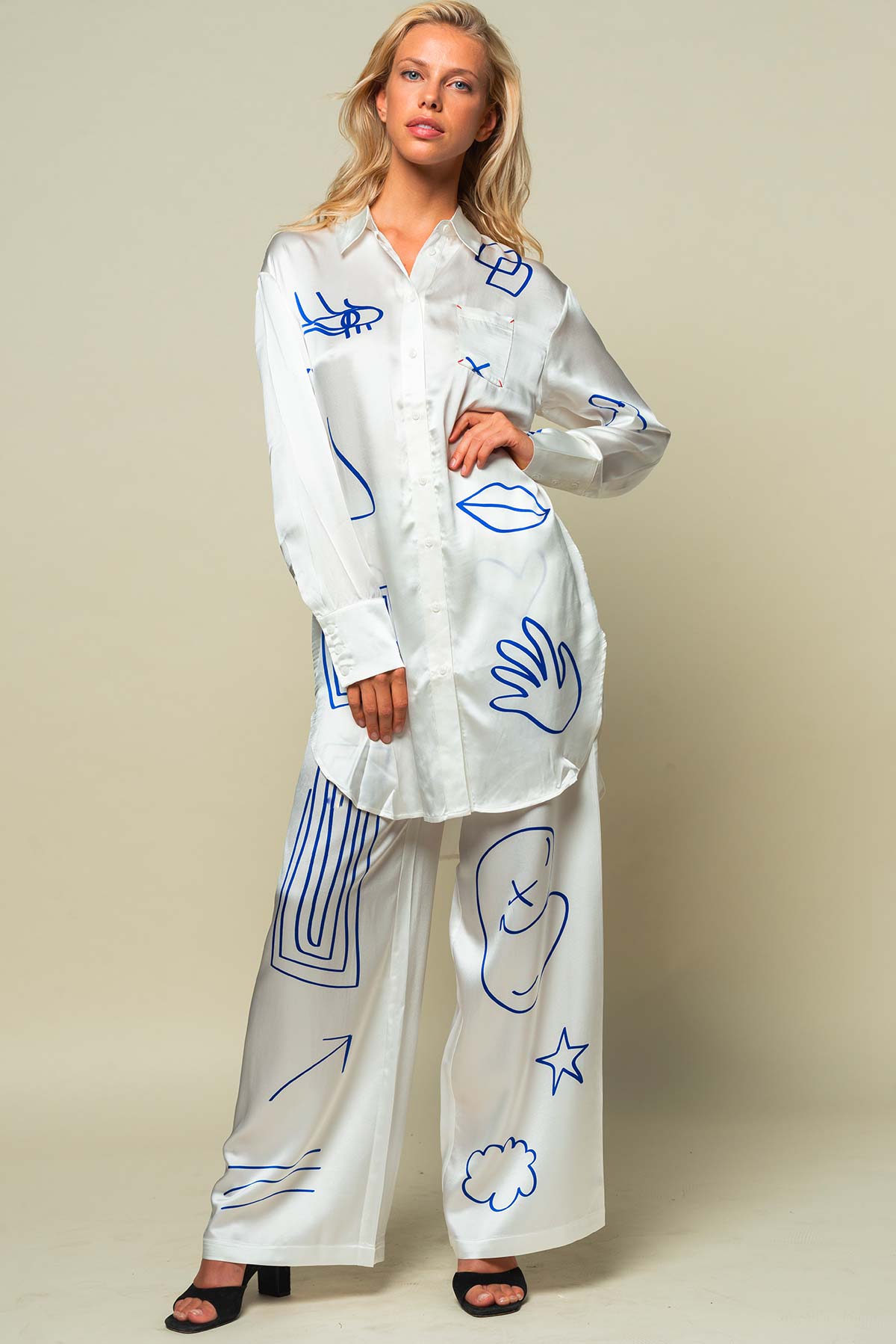 Chemise femme blanche en soie "Destructured"