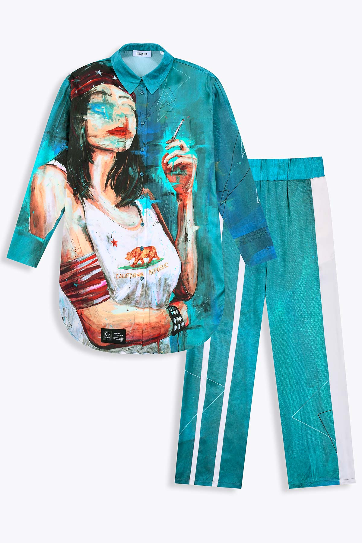 Pantalon femme fluide en soie "Smoke Break"