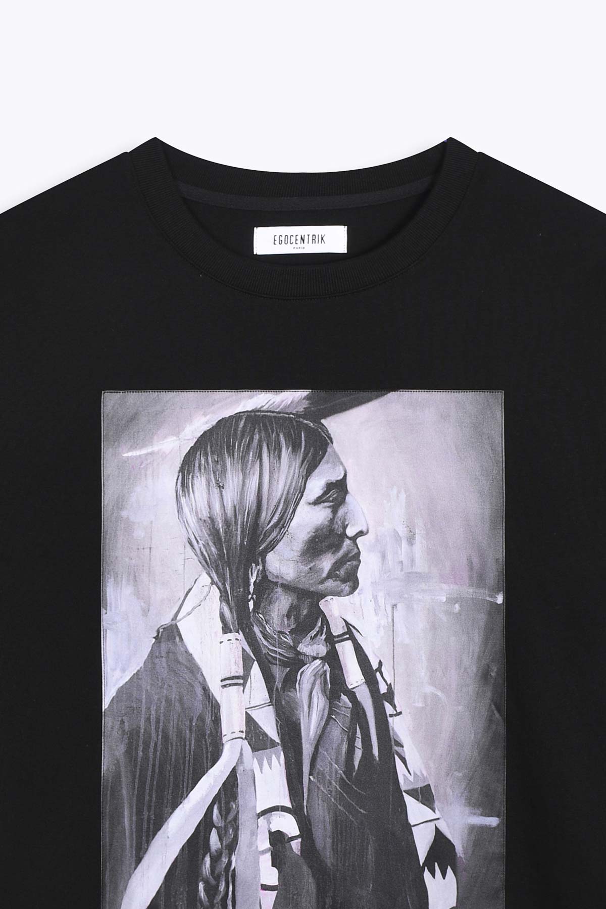 T-Shirt noir coton avec patch soie "Californian Native"