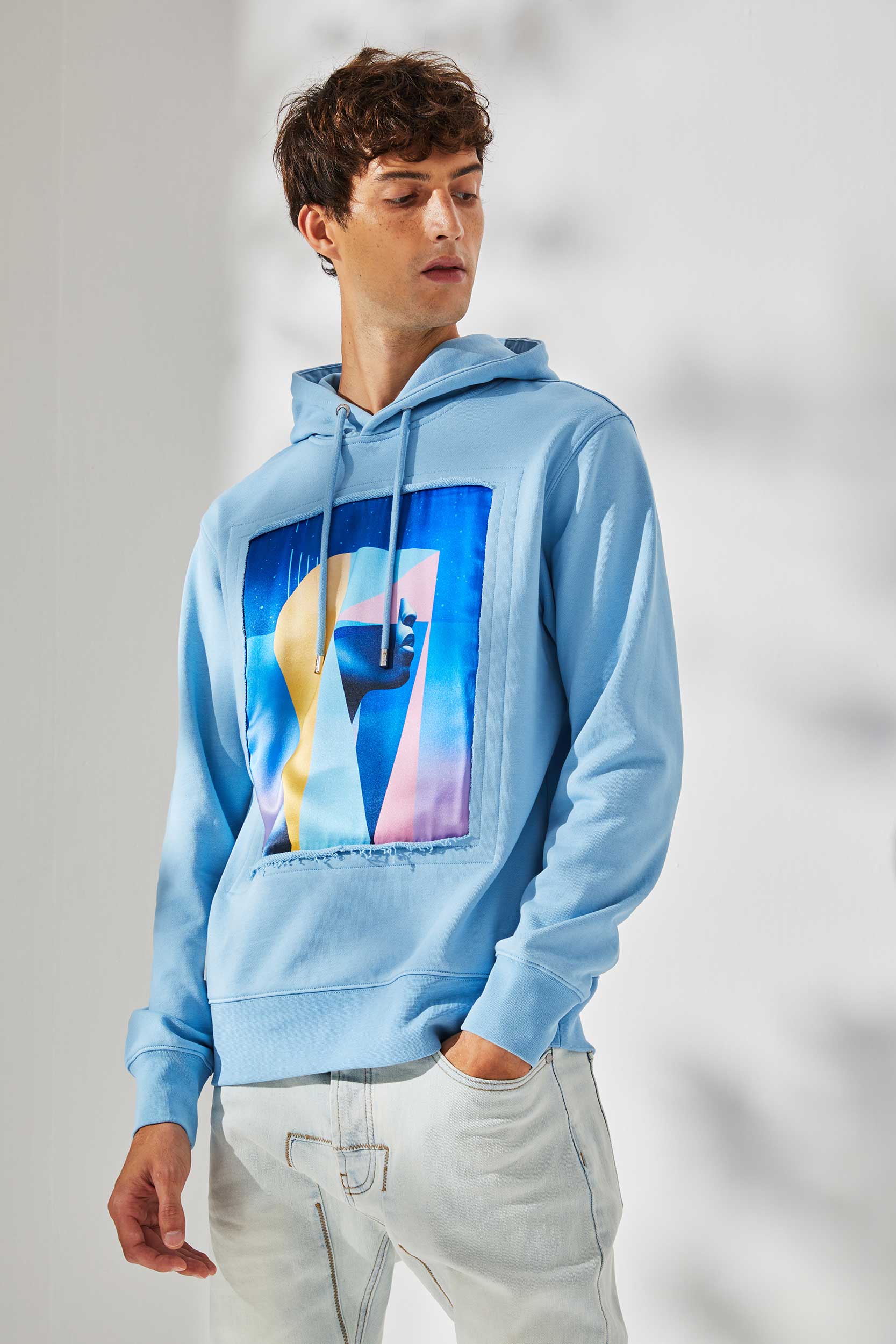 Hoodie Pop VR Femme Bleu clair