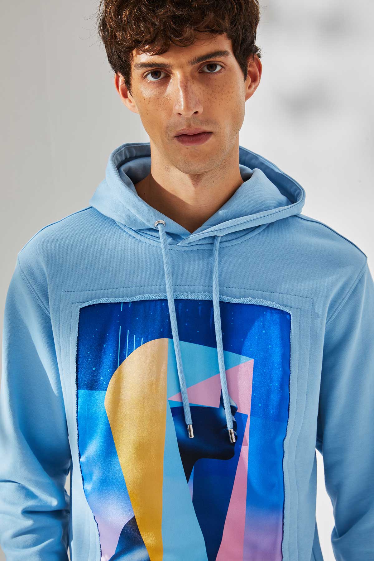 Hoodie Pop VR Femme Bleu clair