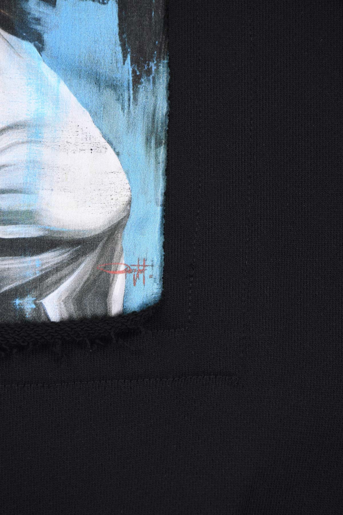 Hoodie noir avec patch soie "Duality"