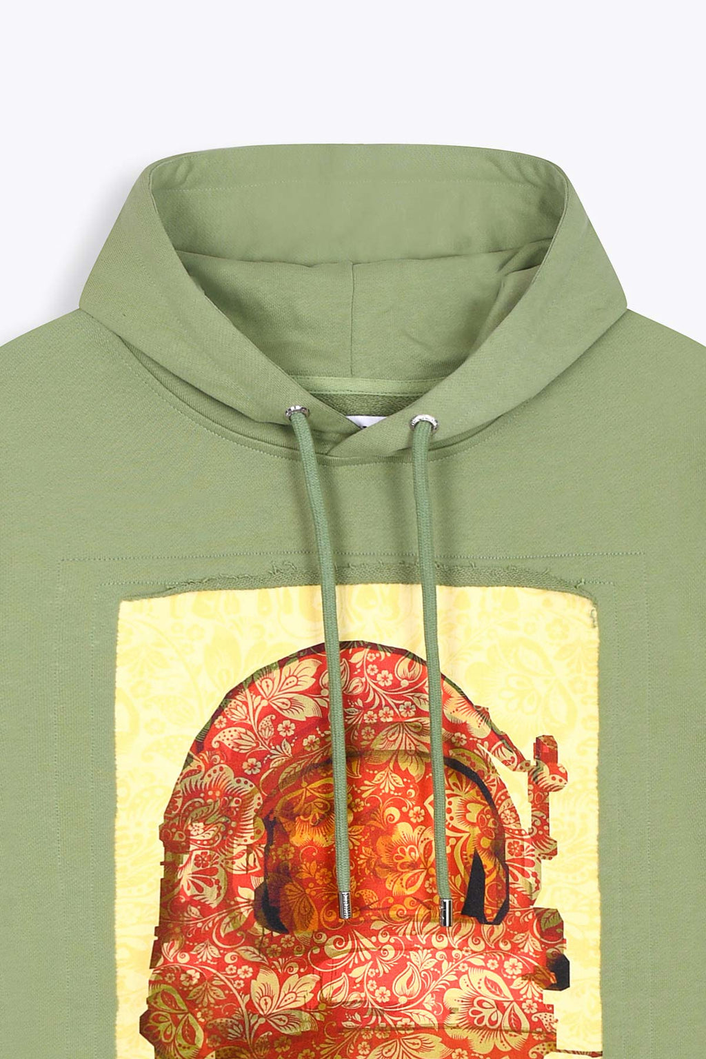 Hoodie Vert avec patch soie "Exploration"