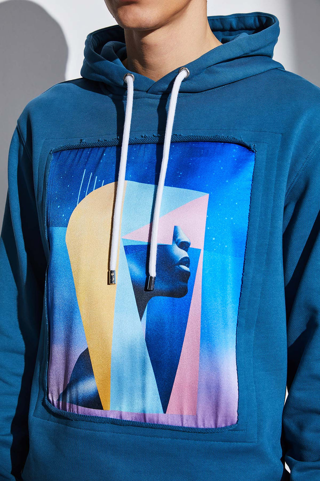 Hoodie bleu pétrole "Pop VR"