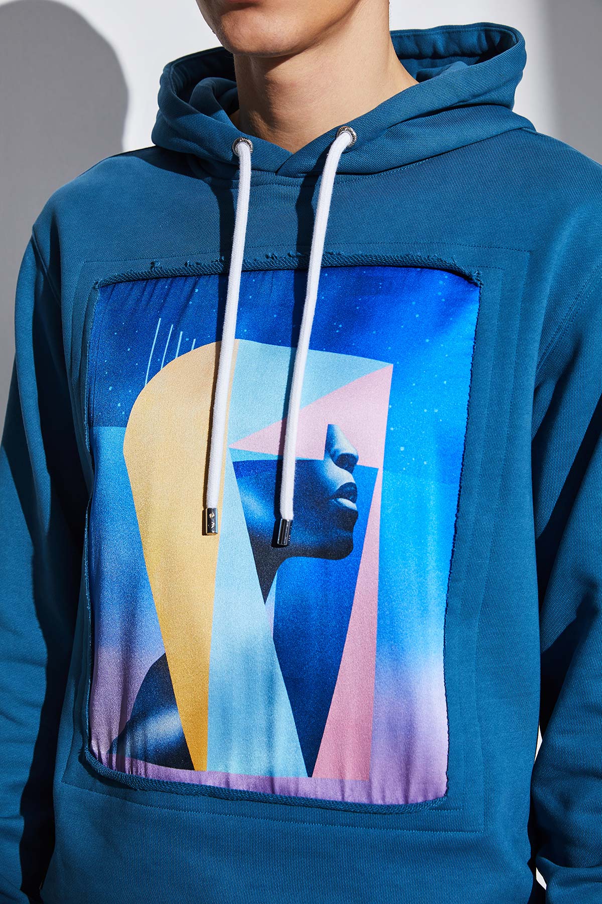 Hoodie bleu pétrole "Pop VR"