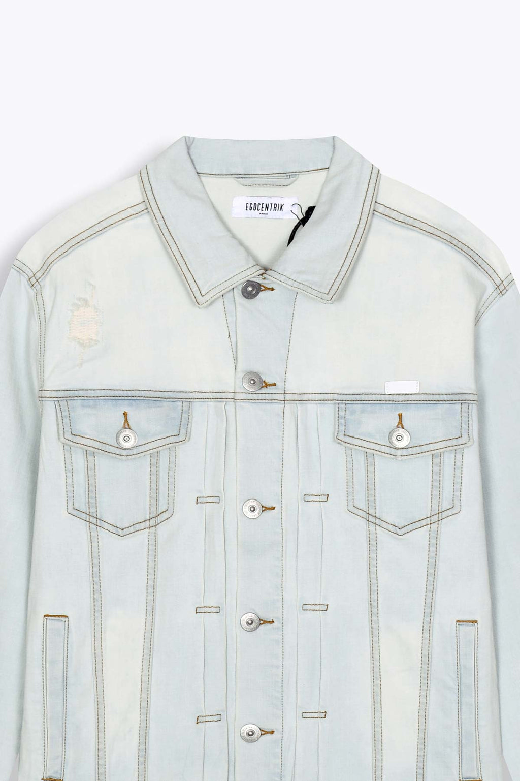 Veste Homme en jean used bleu clair