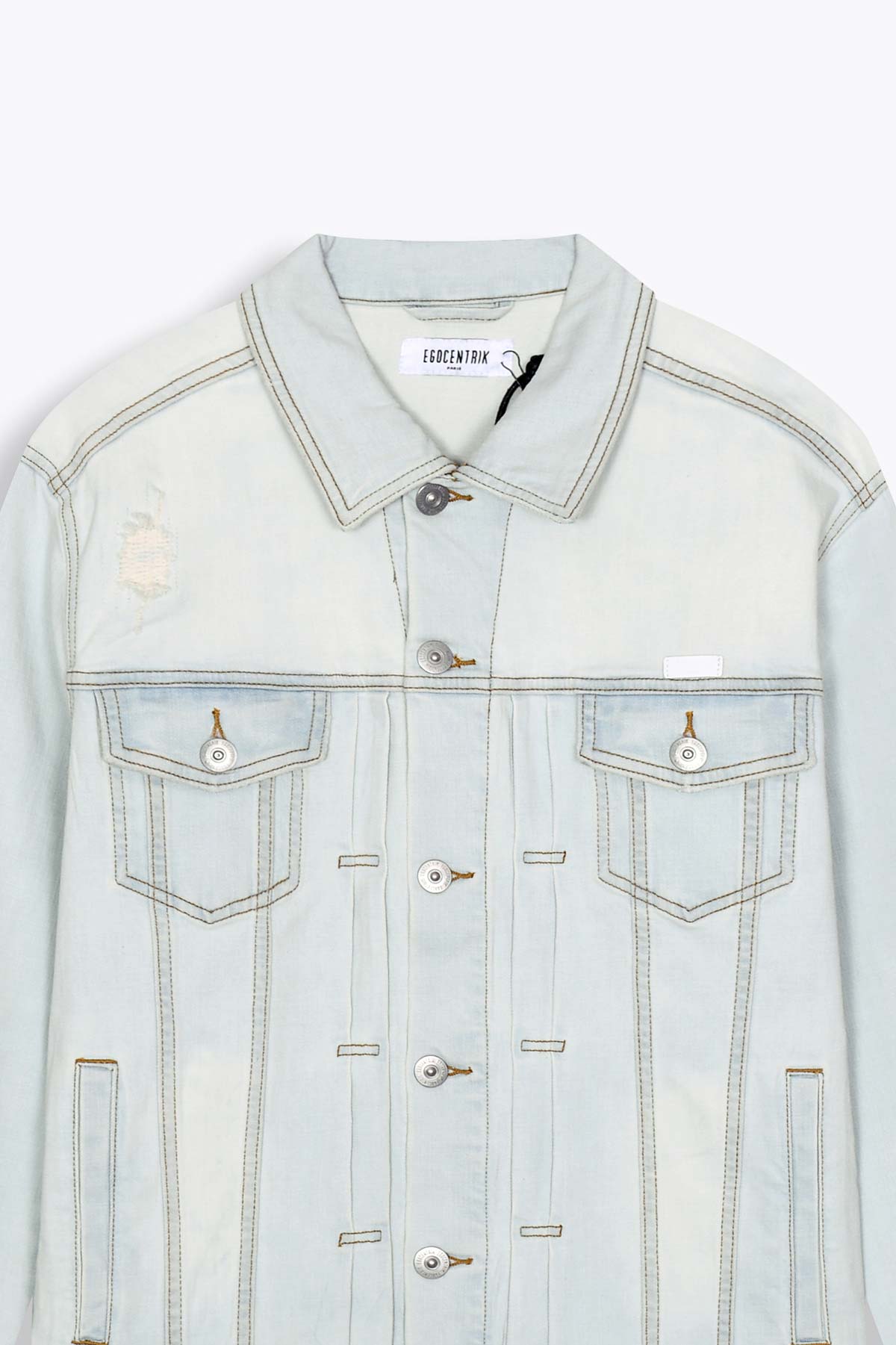 Veste Homme en jean used bleu clair