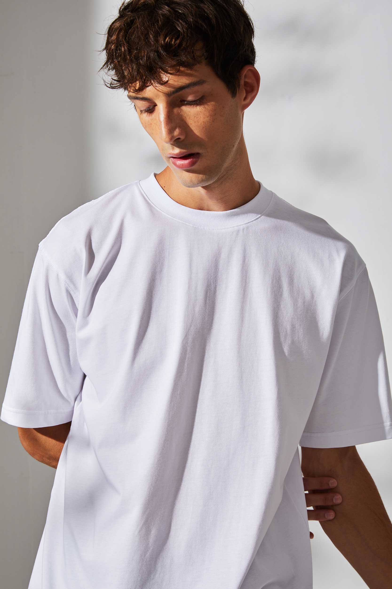 T-shirt oversized Majestic dentelles Blanc