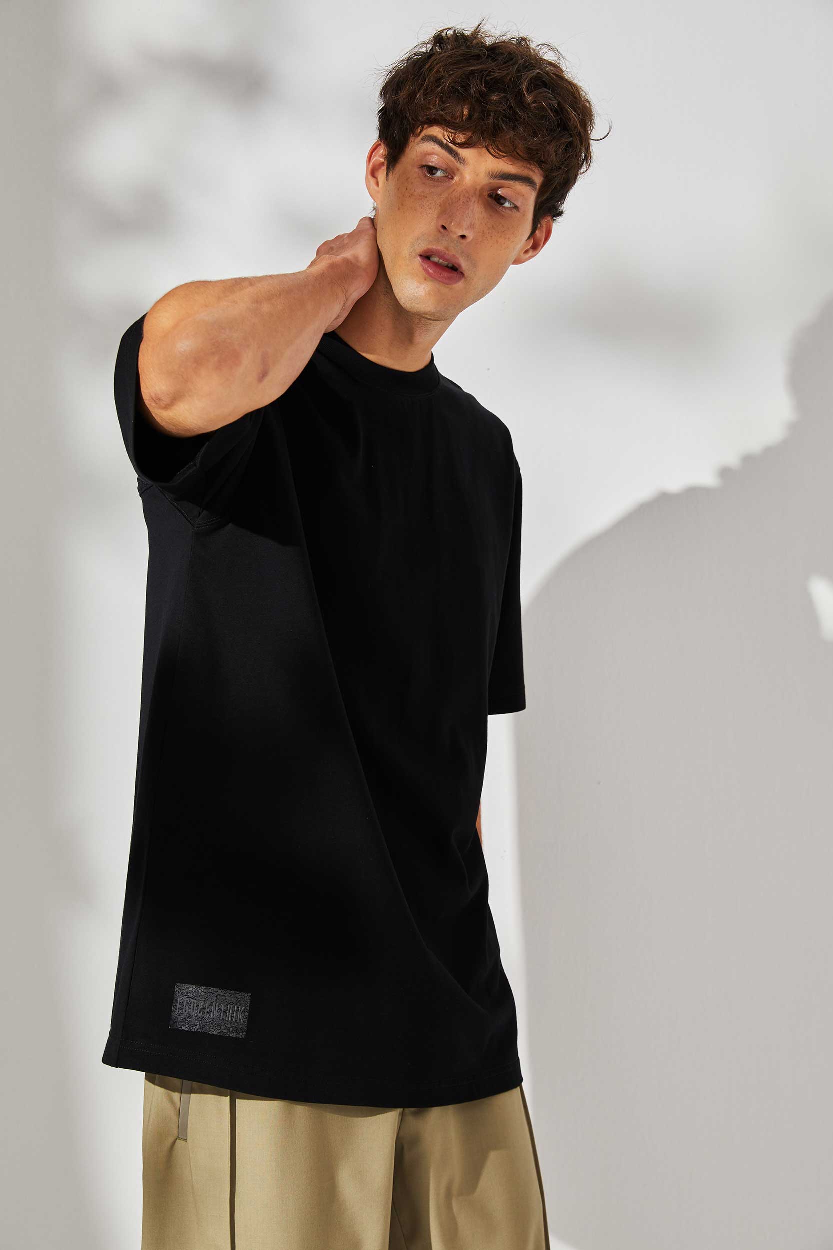 T-shirt oversized Majestic dentelles Noir