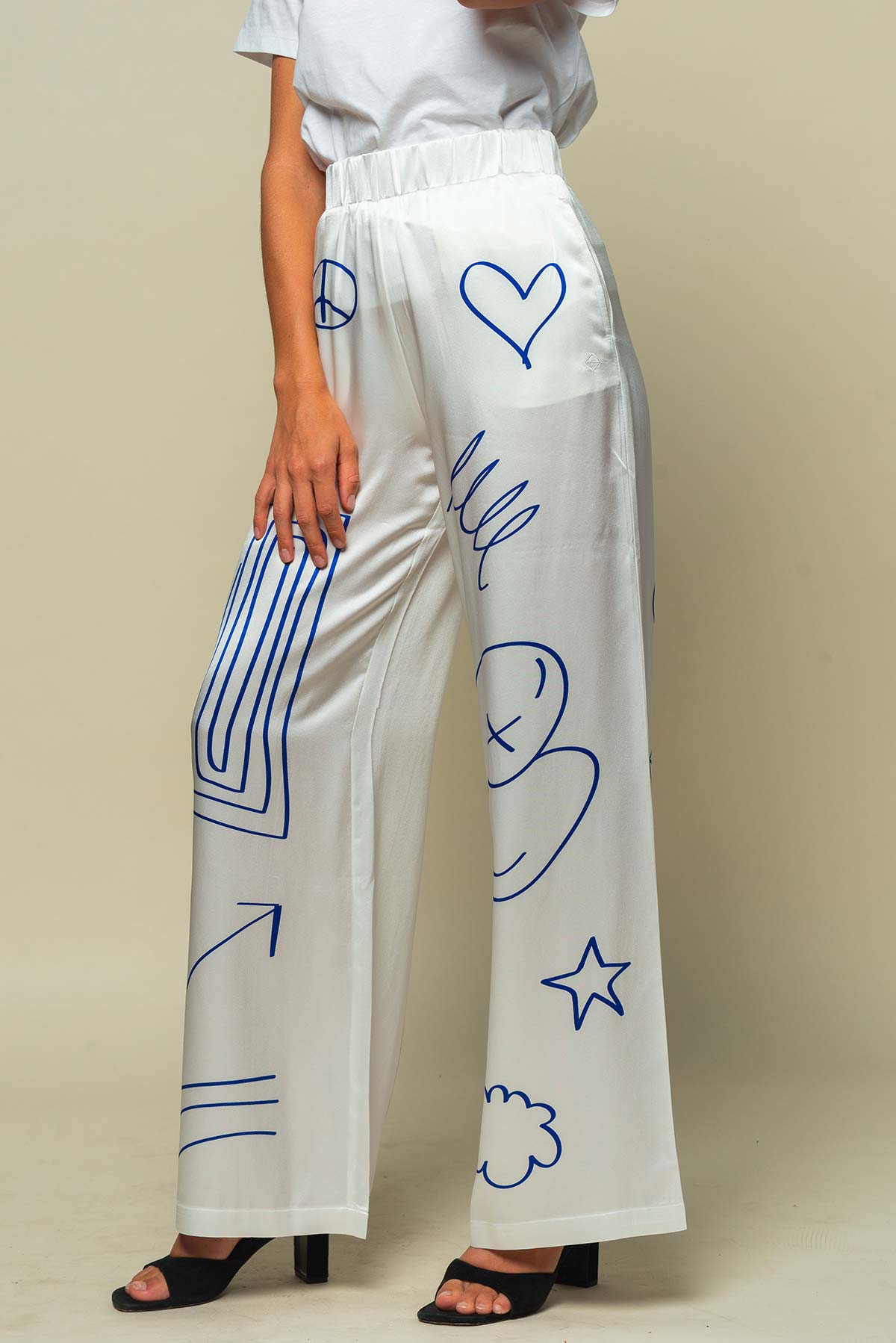 Pantalon femme fluide en soie "Destructured"