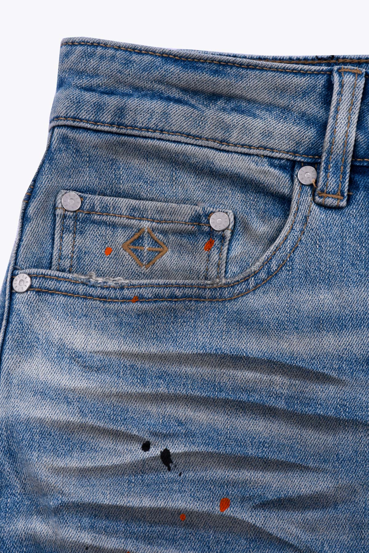 Jean Homme used brodé au dos