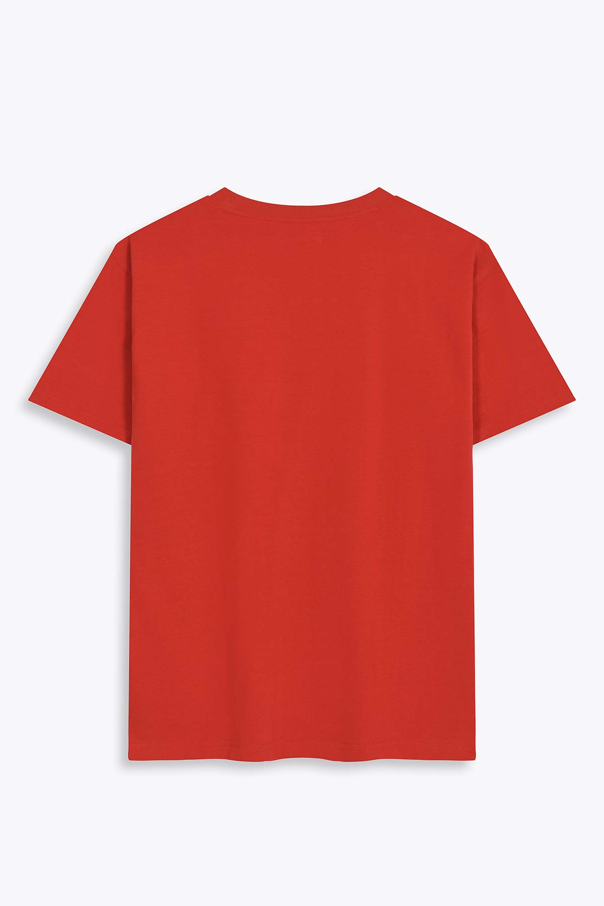 T-Shirt rouge Oversized avec patch soie "Gemeos"