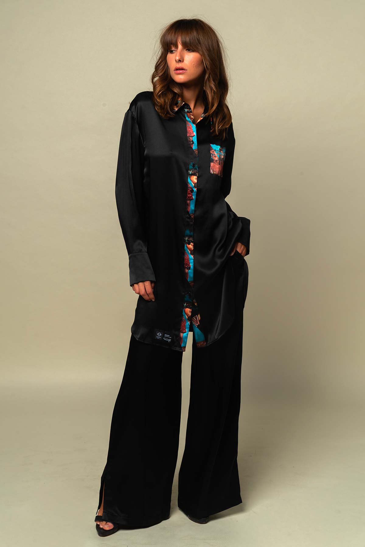 Chemise femme en soie "California Bunch"