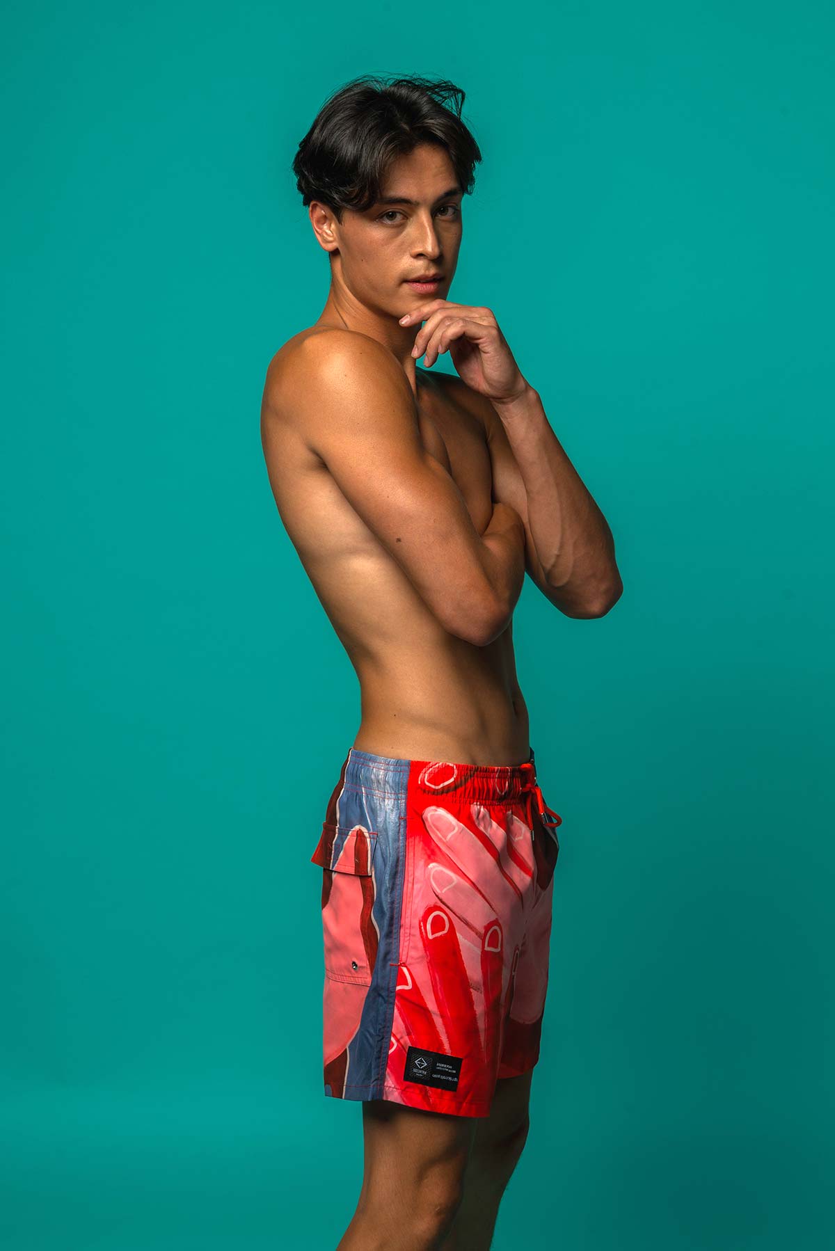Short de bain "A fleur de peau" Edition rouge