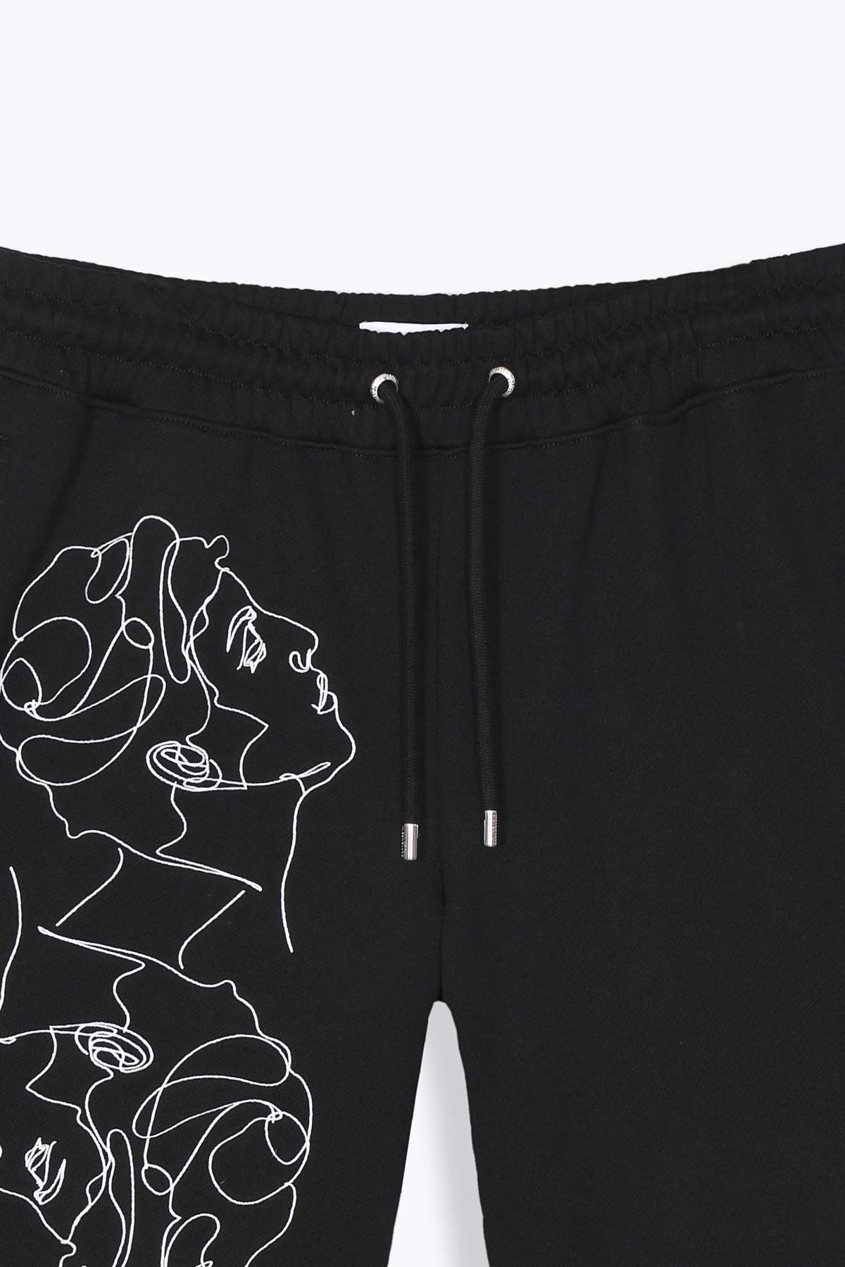 Short noir avec broderie "Twins"