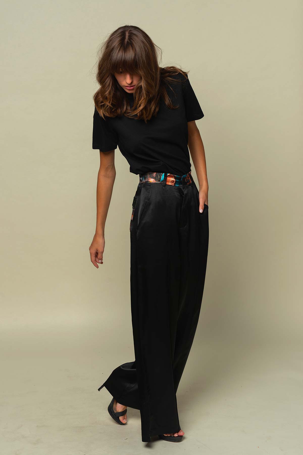 Pantalon femme fluide en soie "California Bunch"