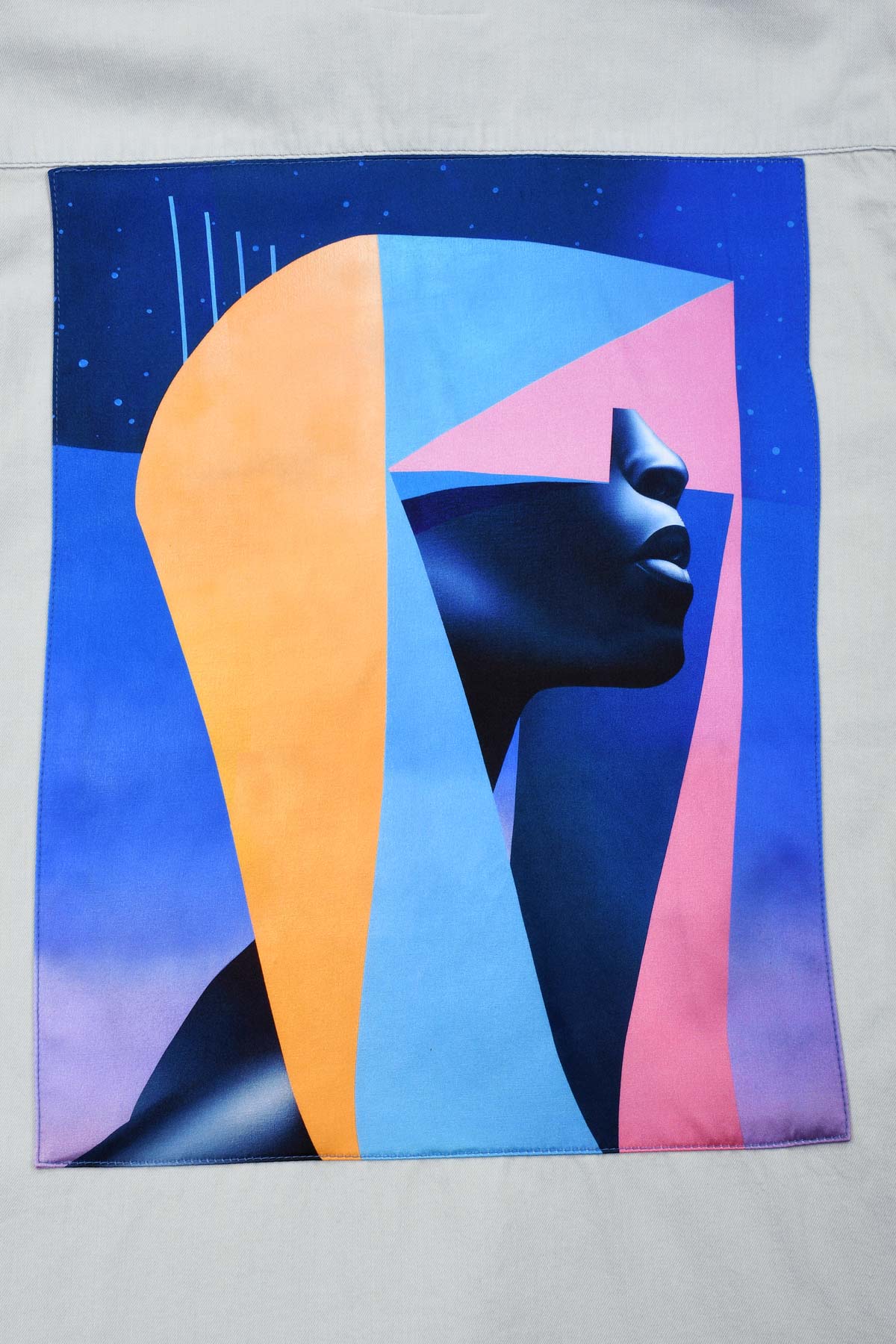 Chemise en Jean homme avec patch soie "Pop VR"
