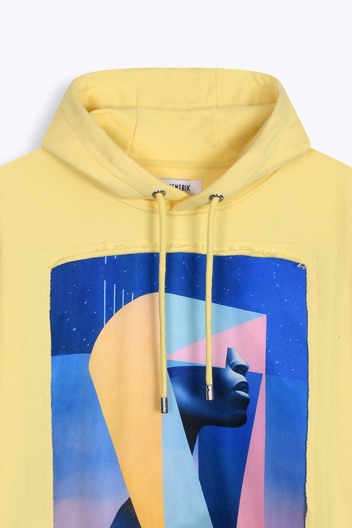 Hoodie jaune avec patch soie "Pop VR"