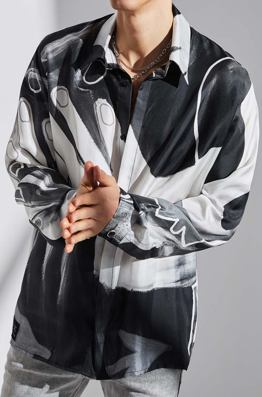 Chemise Homme en soie manches longues "A fleur de peau"
