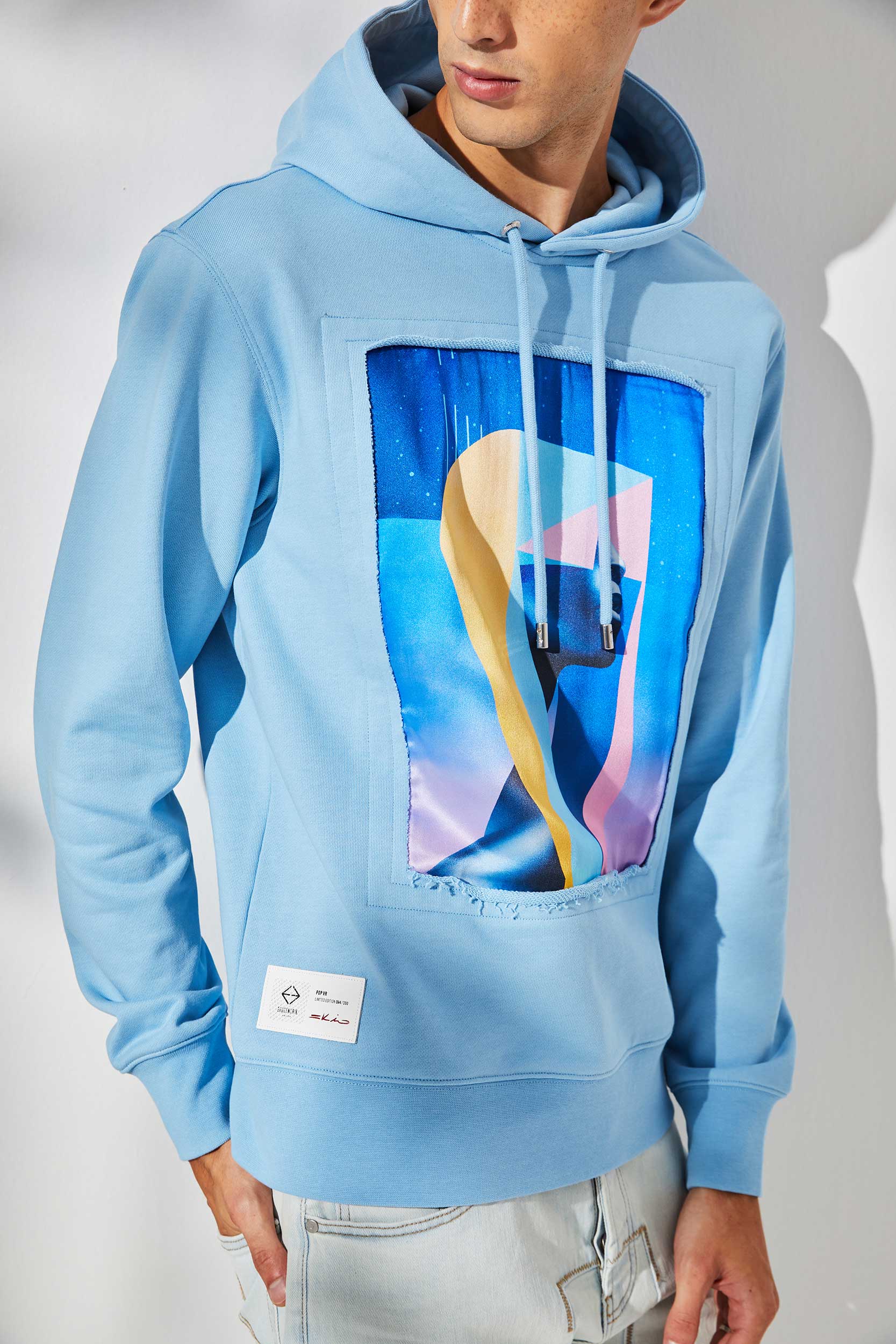 Hoodie Pop VR Femme Bleu clair