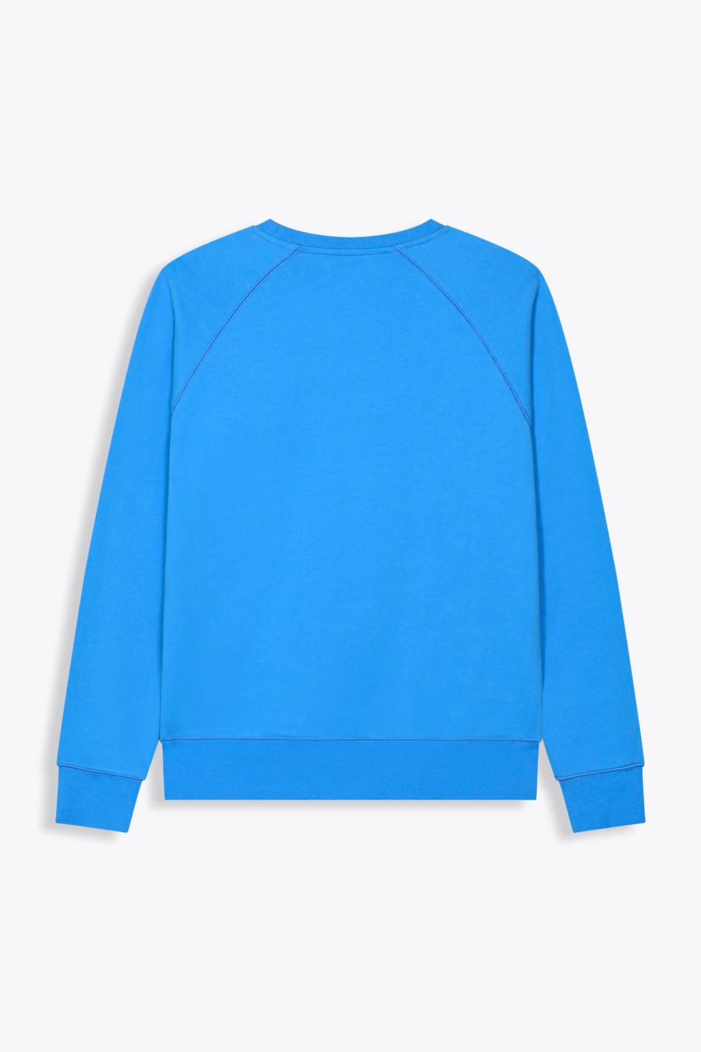 Sweat bleu avec patch soie "Serieuse"