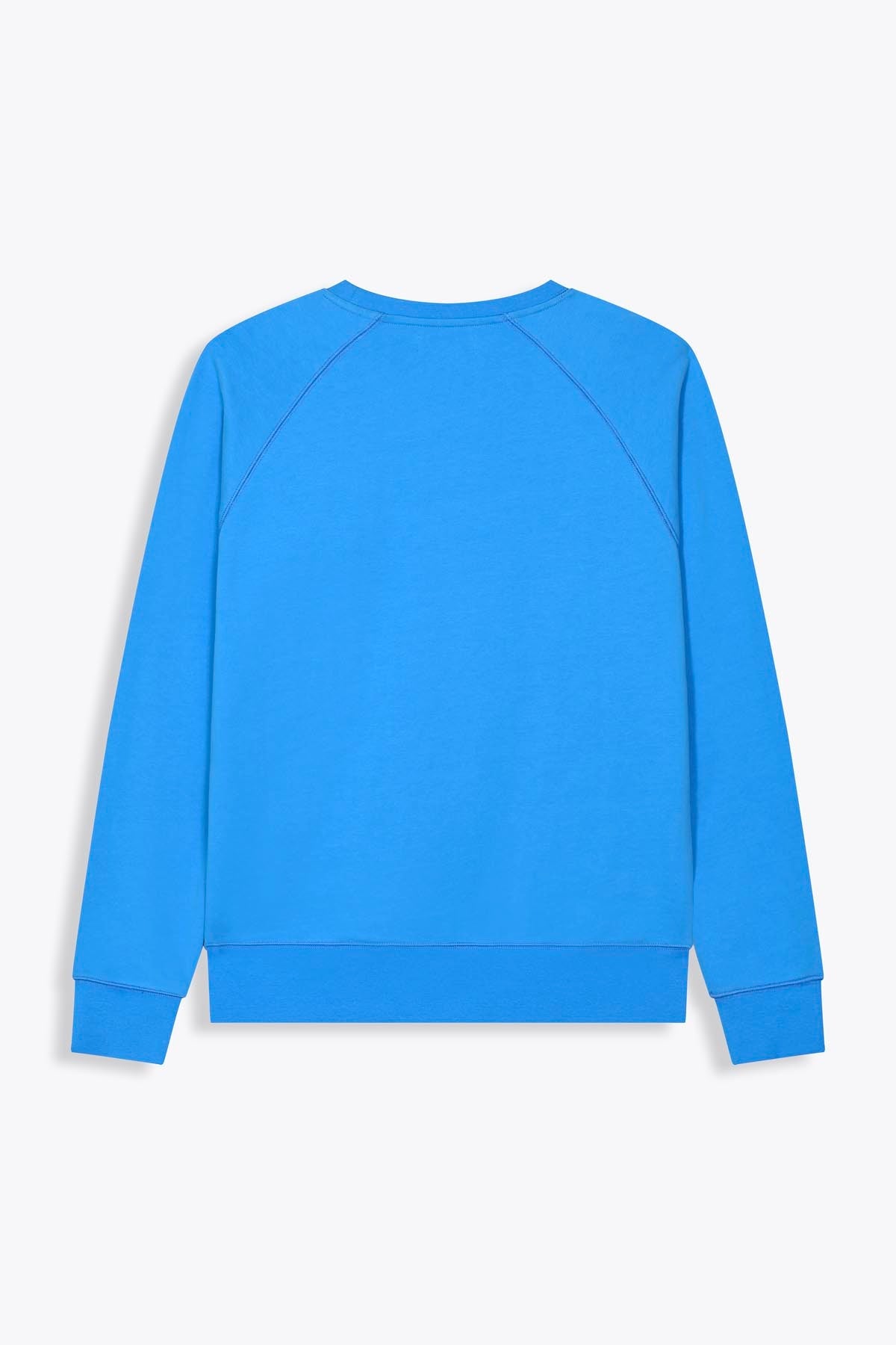 Sweat bleu avec patch soie "Serieuse"