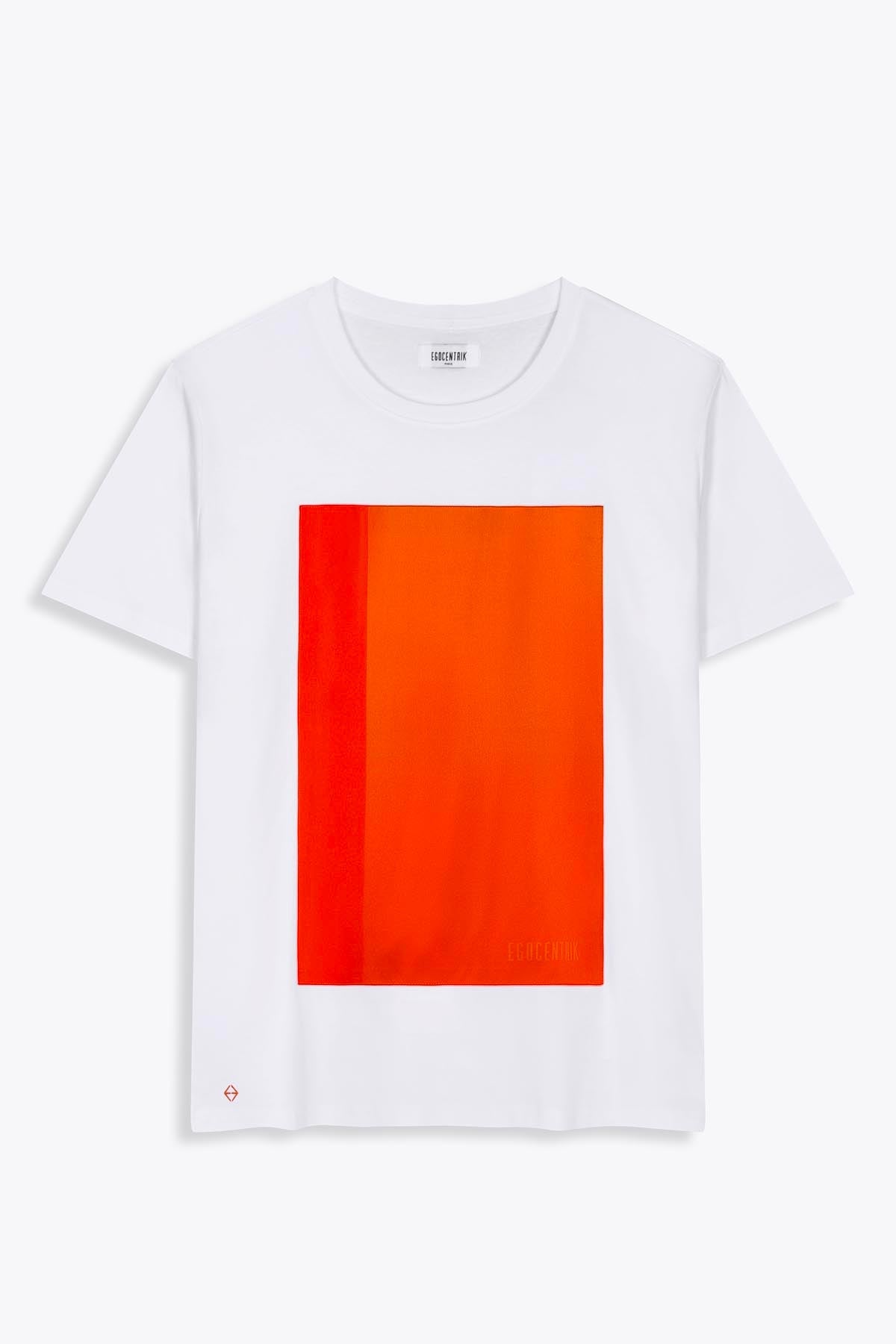 T-shirt blanc avec patch soie