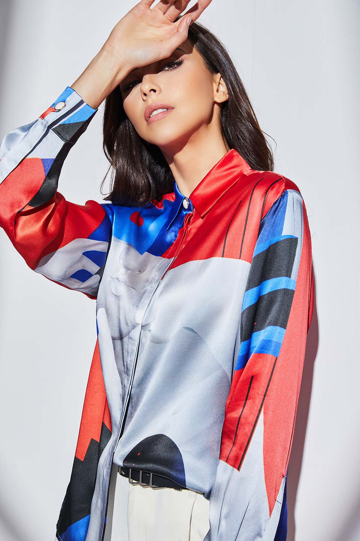 Chemise femme soie manches longues "Gemeos"