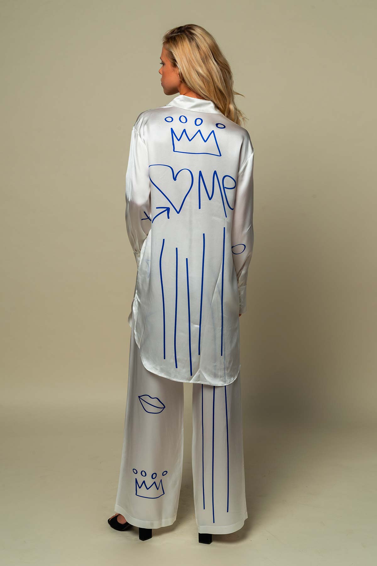 Chemise femme blanche en soie "Destructured"