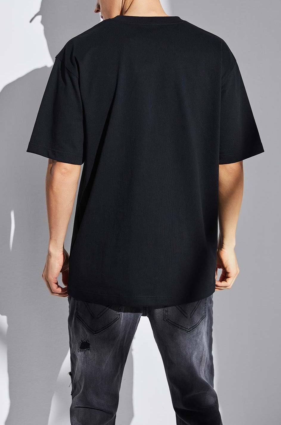 T-Shirt noir coton avec patch soie "Californian Native"