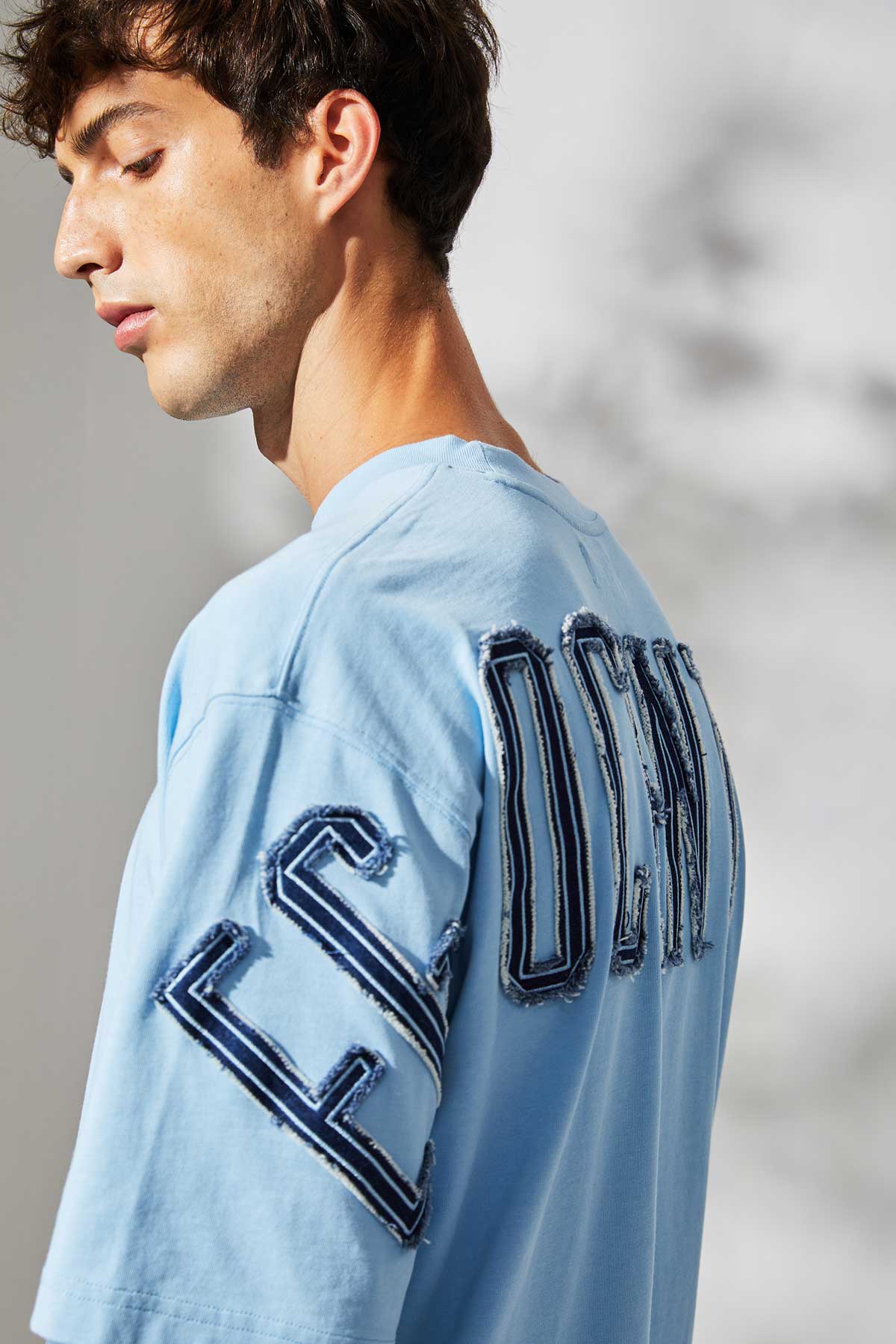 T-shirt denim oversized Bleu clair