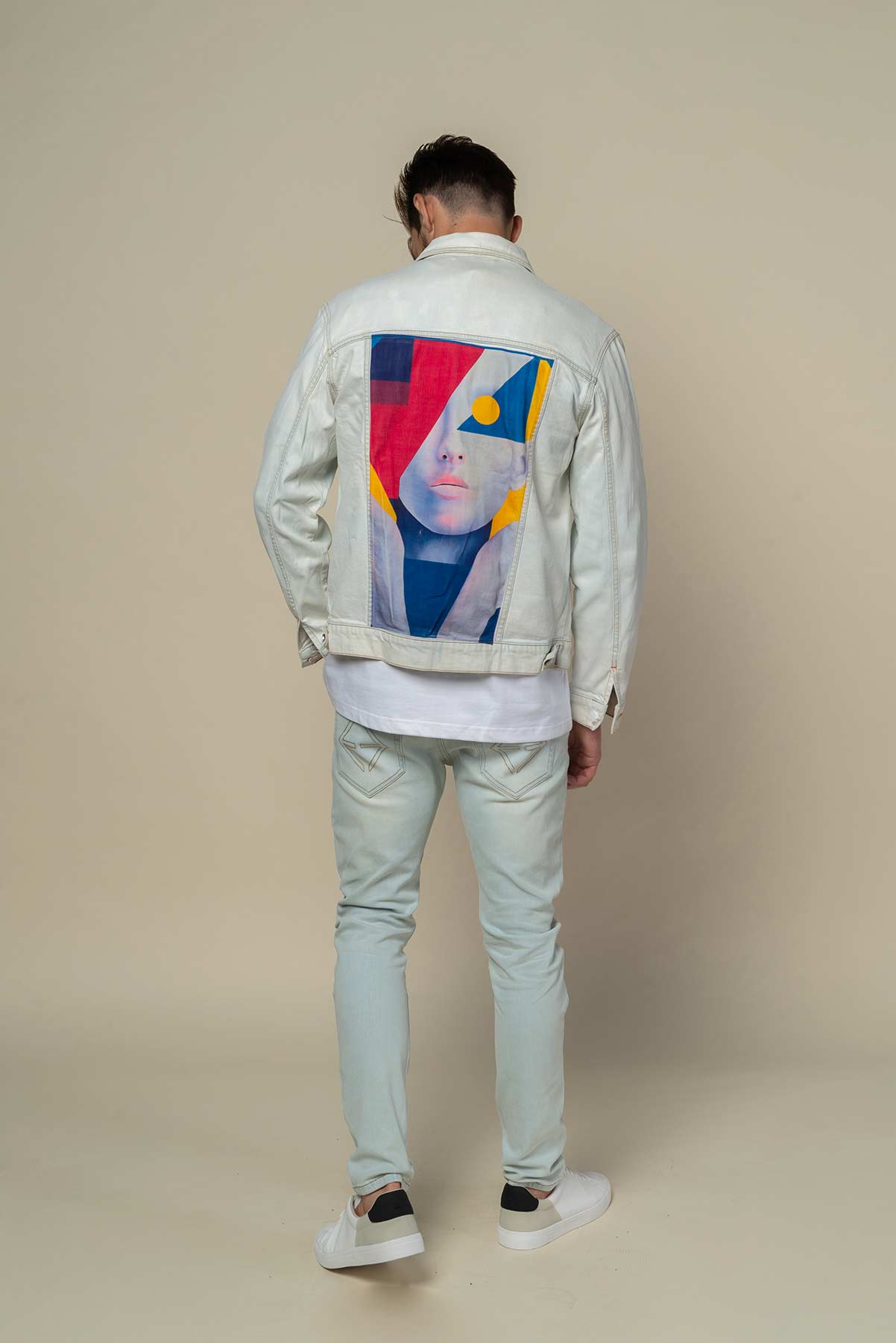 Veste en jean Patch en soie "Realskin"