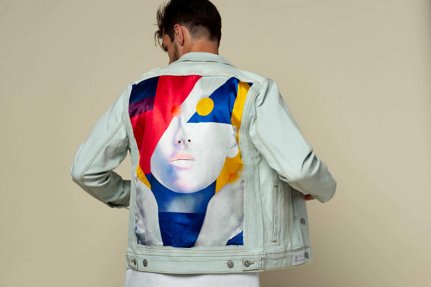 Veste en jean Patch en soie "Realskin"