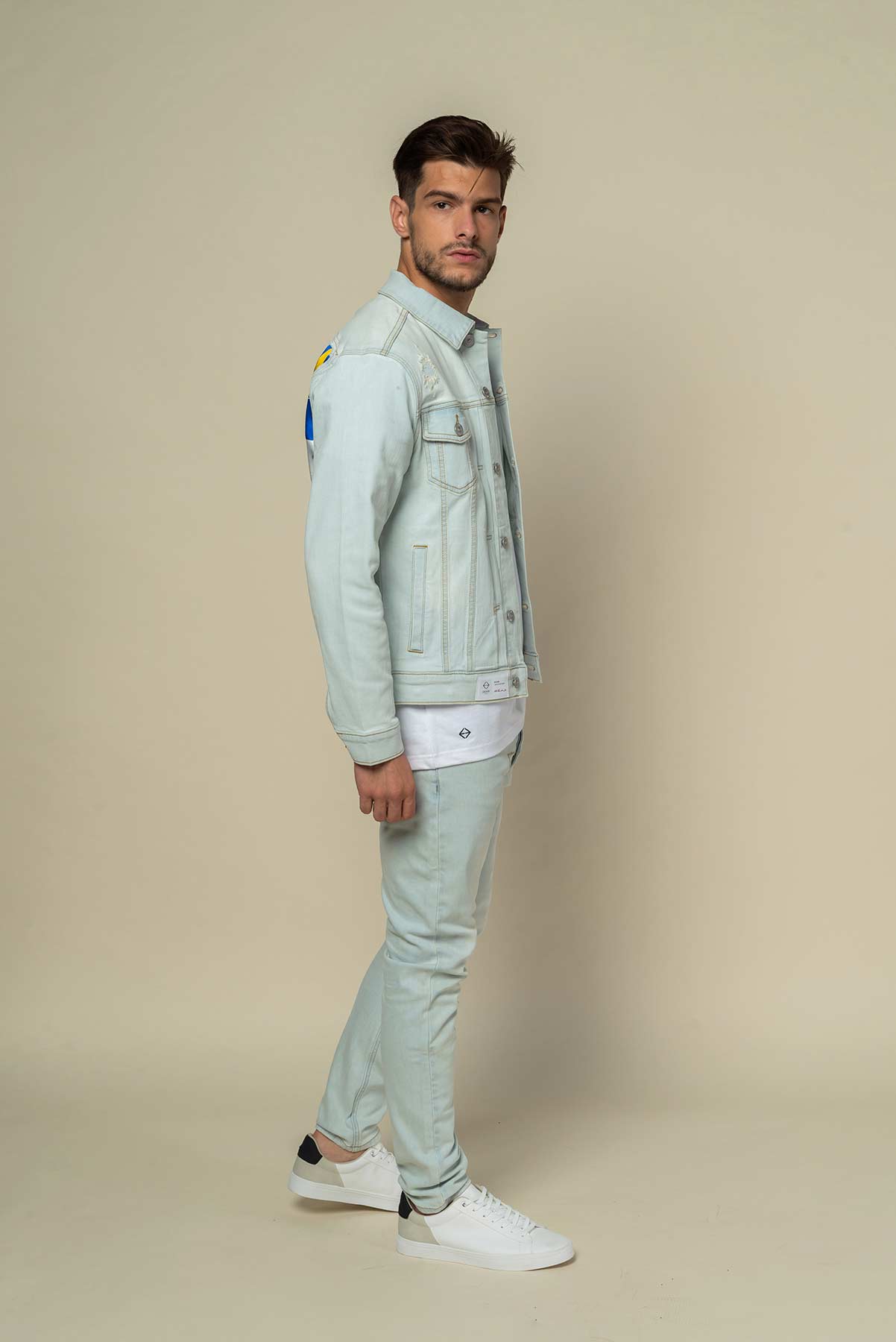 Veste en jean Patch en soie "Realskin"