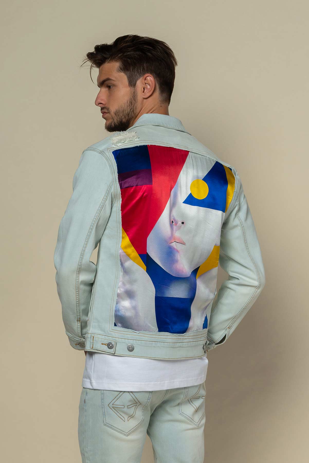 Veste en jean Patch en soie "Realskin"