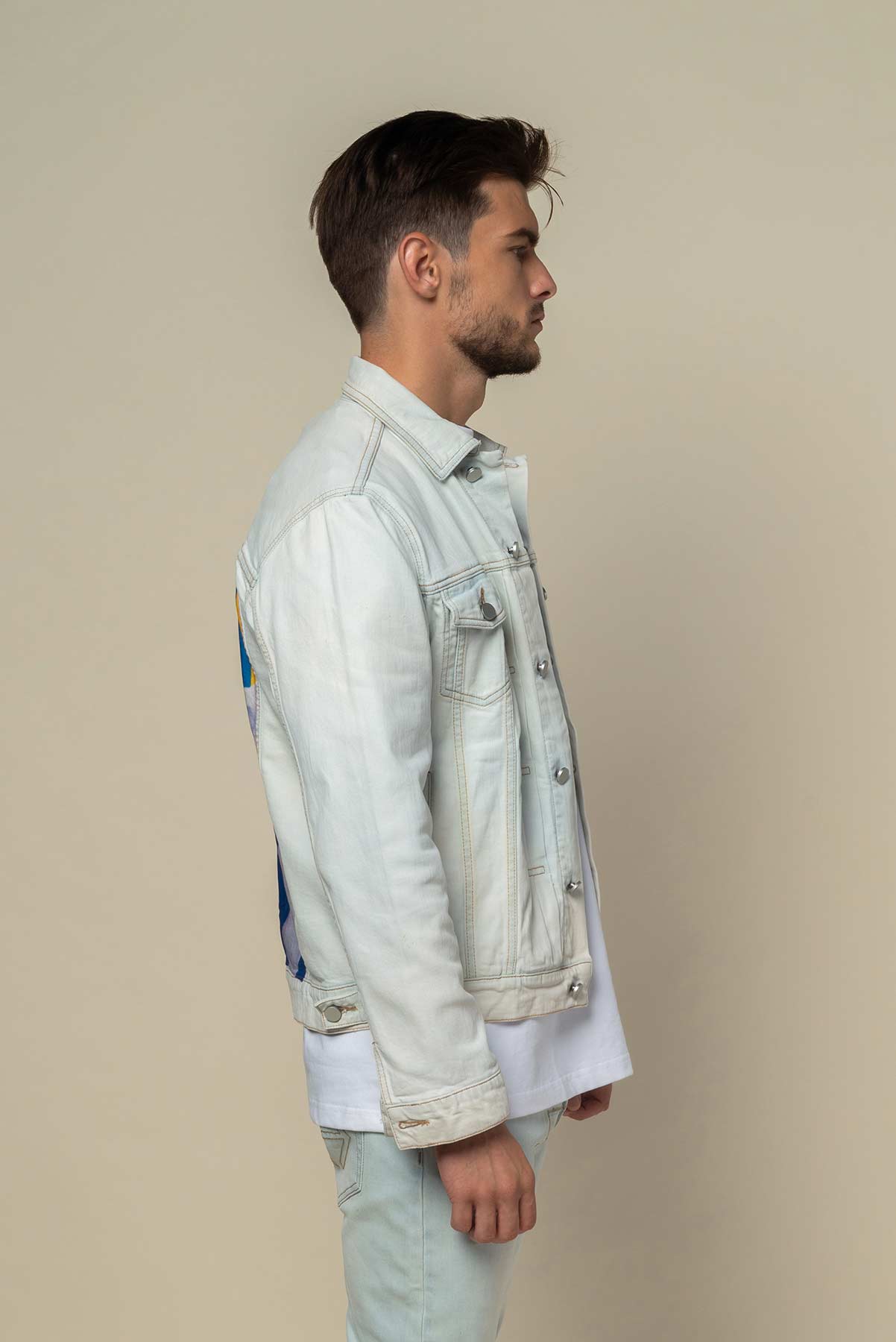 Veste en jean Patch en soie "Realskin"