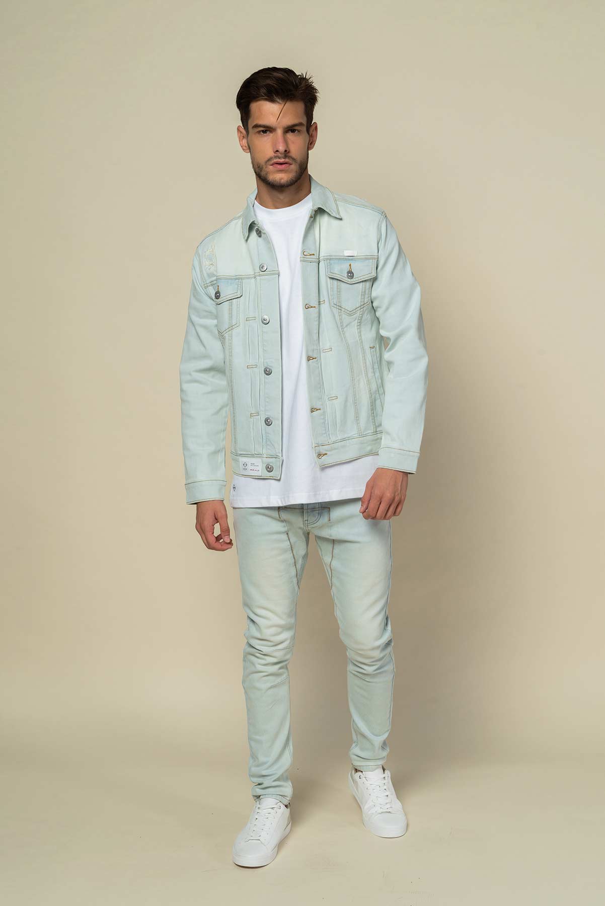 Veste en jean Patch en soie "Realskin"