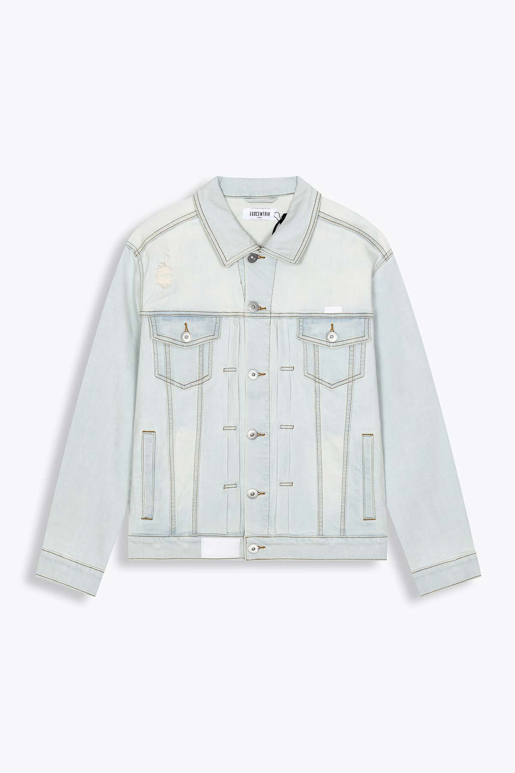 Veste Homme en jean used bleu clair