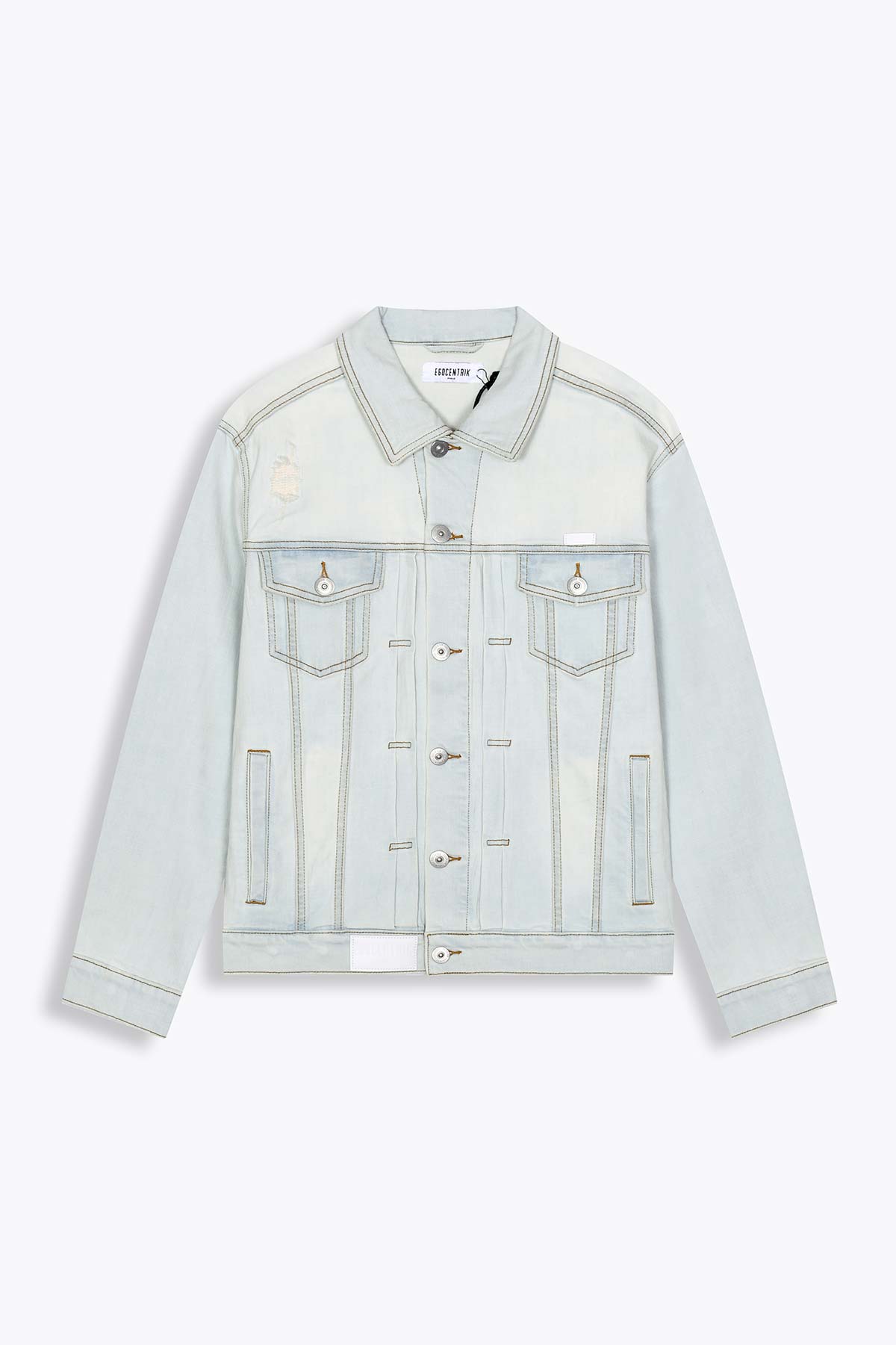 Veste Homme en jean used bleu clair