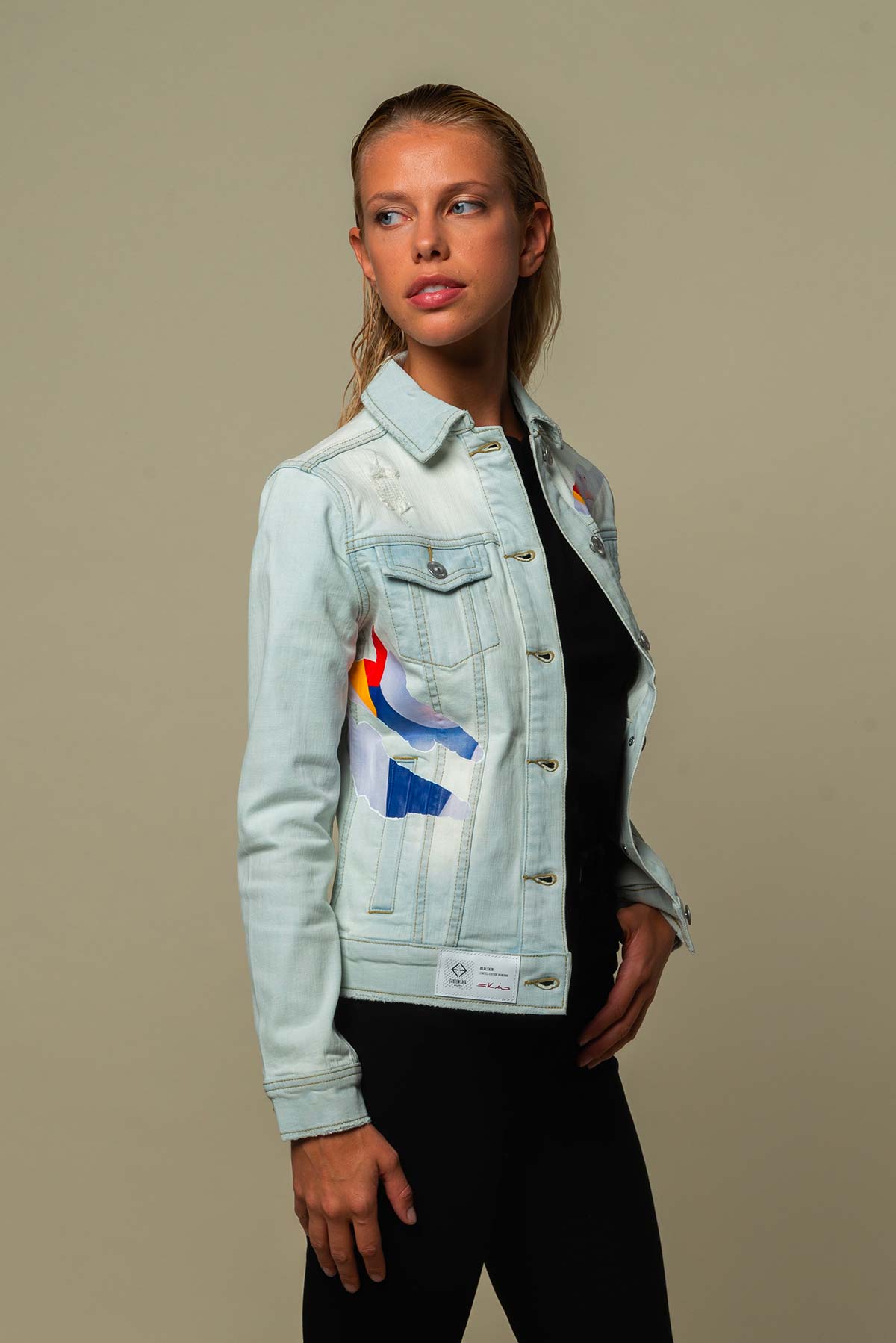 Veste en Jean femme clair "Realskin"